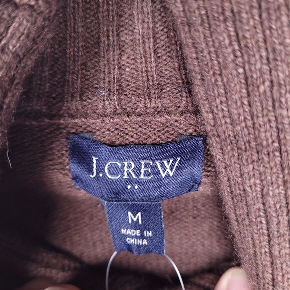 J Crew Sweater Mens Medium Brown Lambswool Shawl Collar NWT - Picture 9 of 12